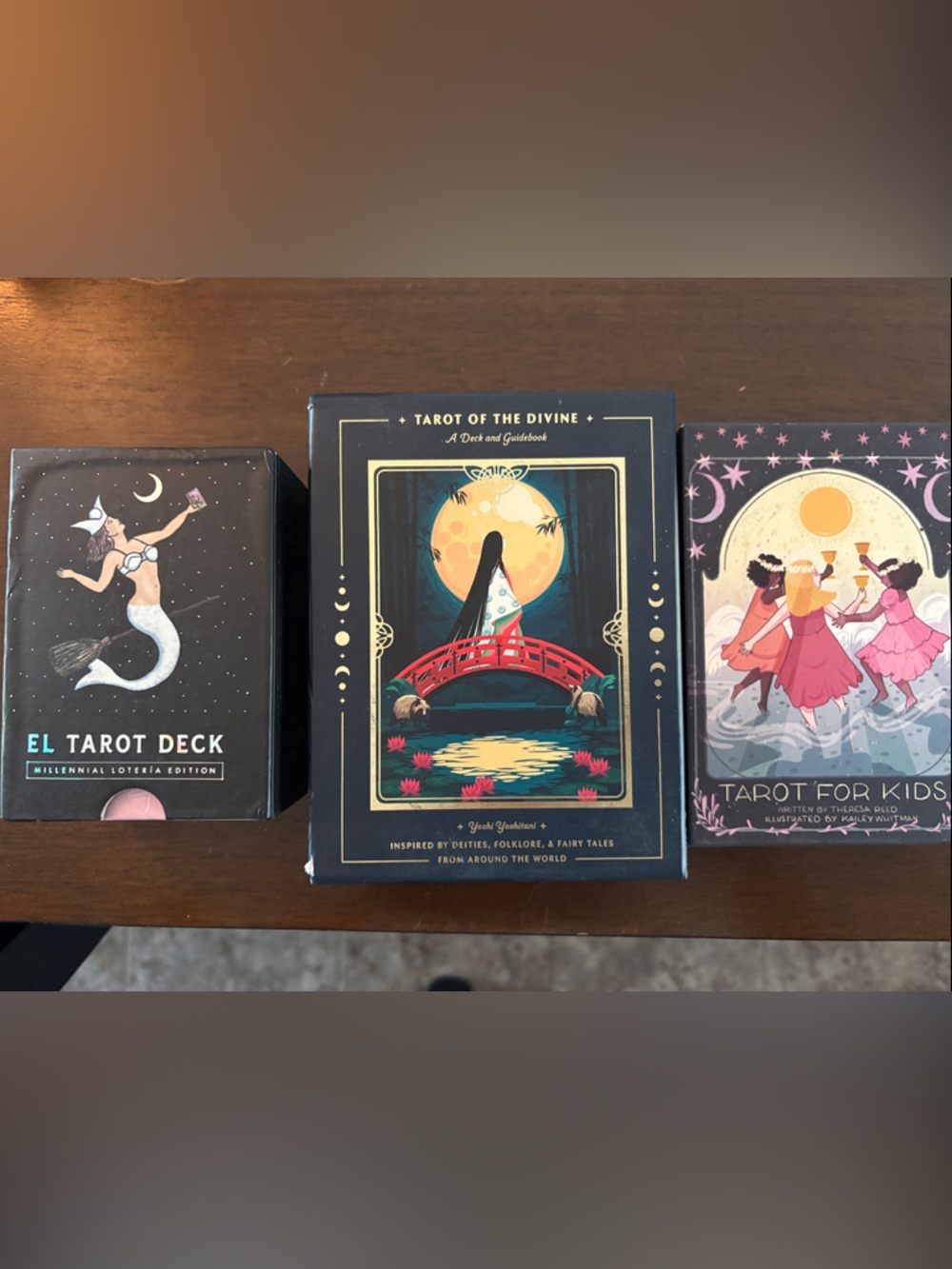 Tarot Deck Bundle with Illustrated Boxes - Black, Gold, Pink